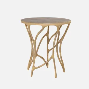 Aldrich Side Table Antiqued Gold Leaf Iron