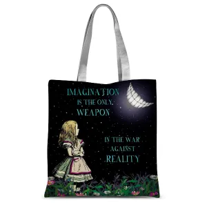 Alice in Wonderland Tote Bag - War Against Reality Cheshire Cat Quote