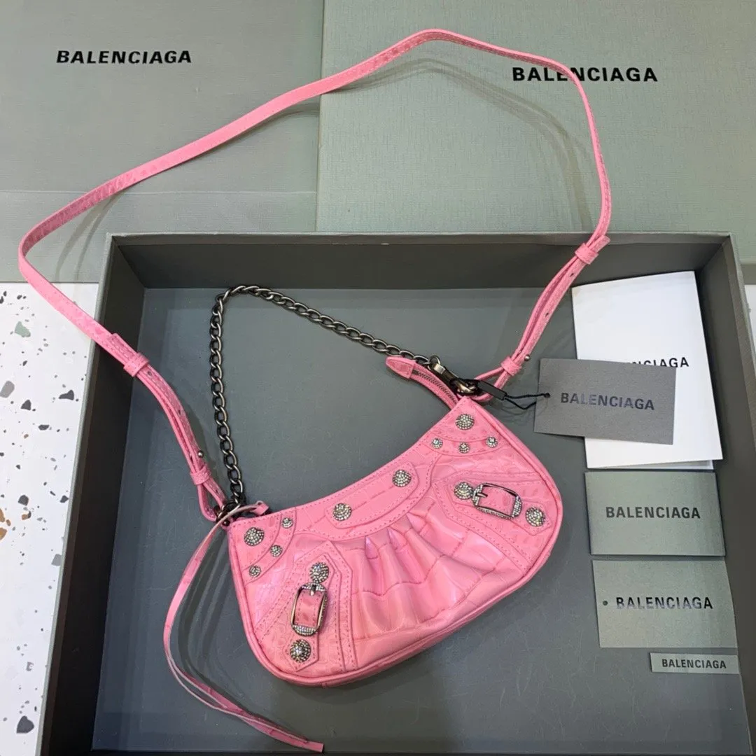 Balen Le Cagole Mini Bag With Chain In Pink, For Women,  Bags 8.2in/21cm 69581423EBY5812