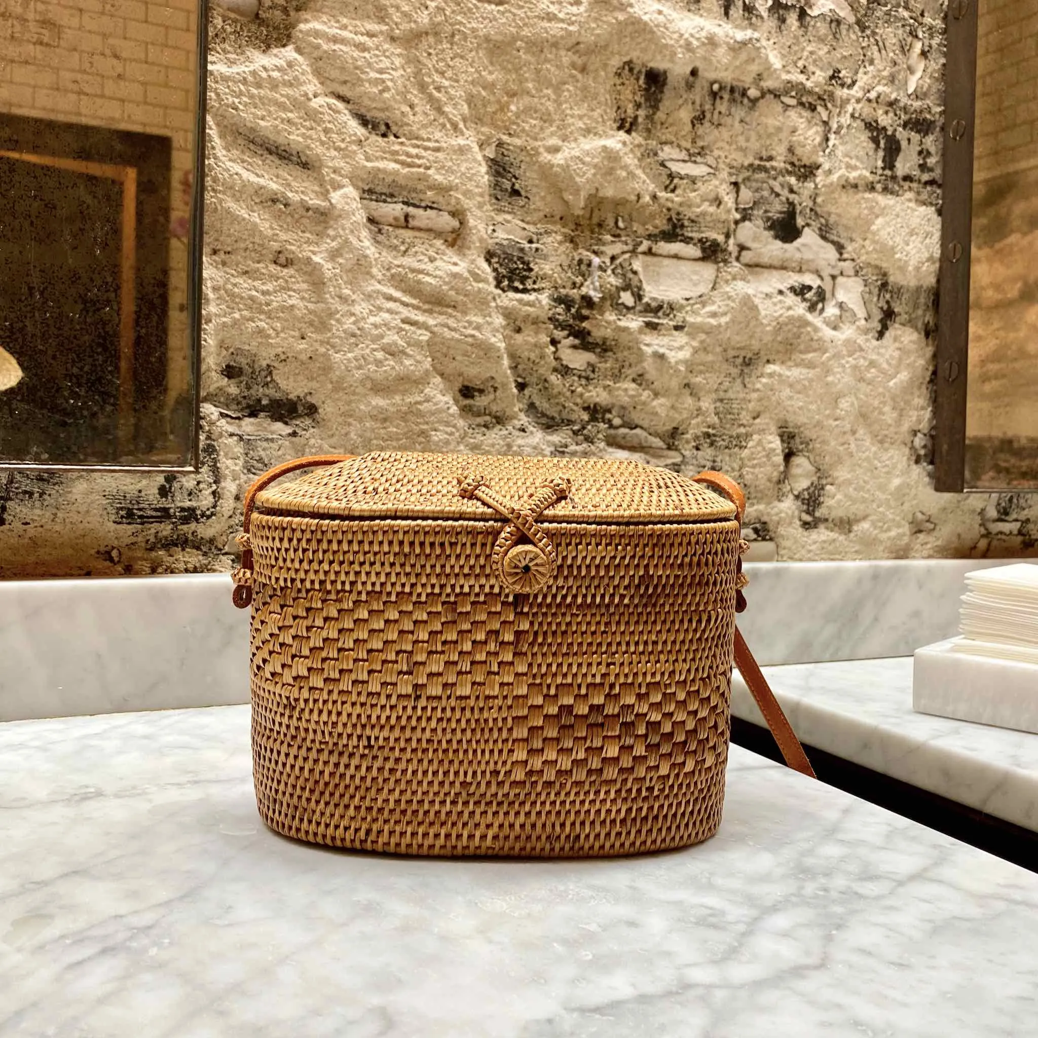 Bali Rattan Crossbody Bag - Athens