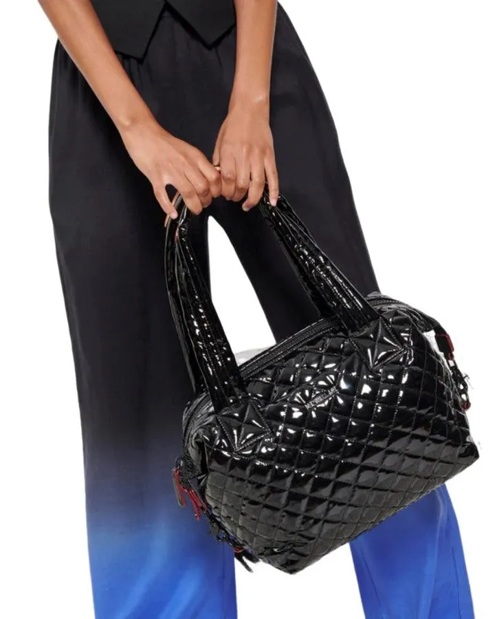 Black Lacquer Med Sutton Deluxe Handbag