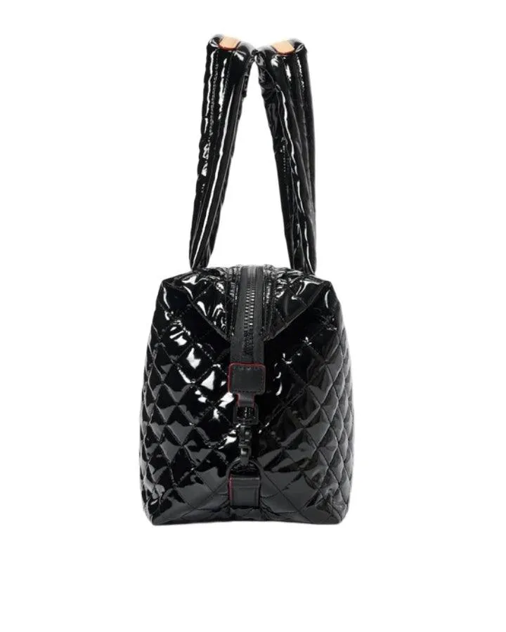 Black Lacquer Med Sutton Deluxe Handbag