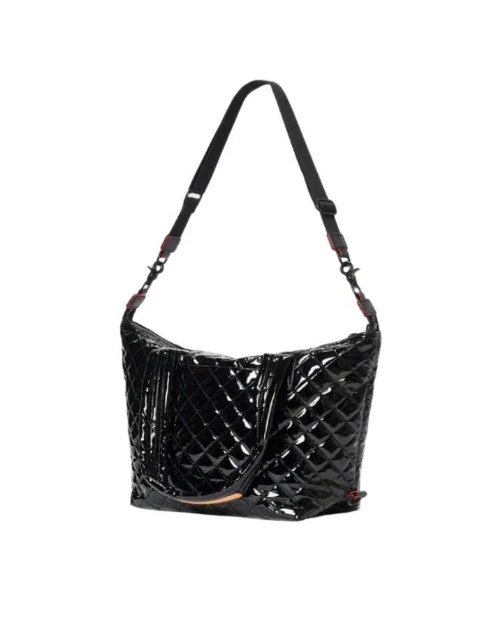 Black Lacquer Med Sutton Deluxe Handbag