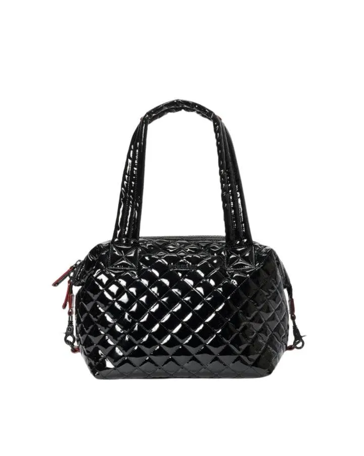 Black Lacquer Med Sutton Deluxe Handbag