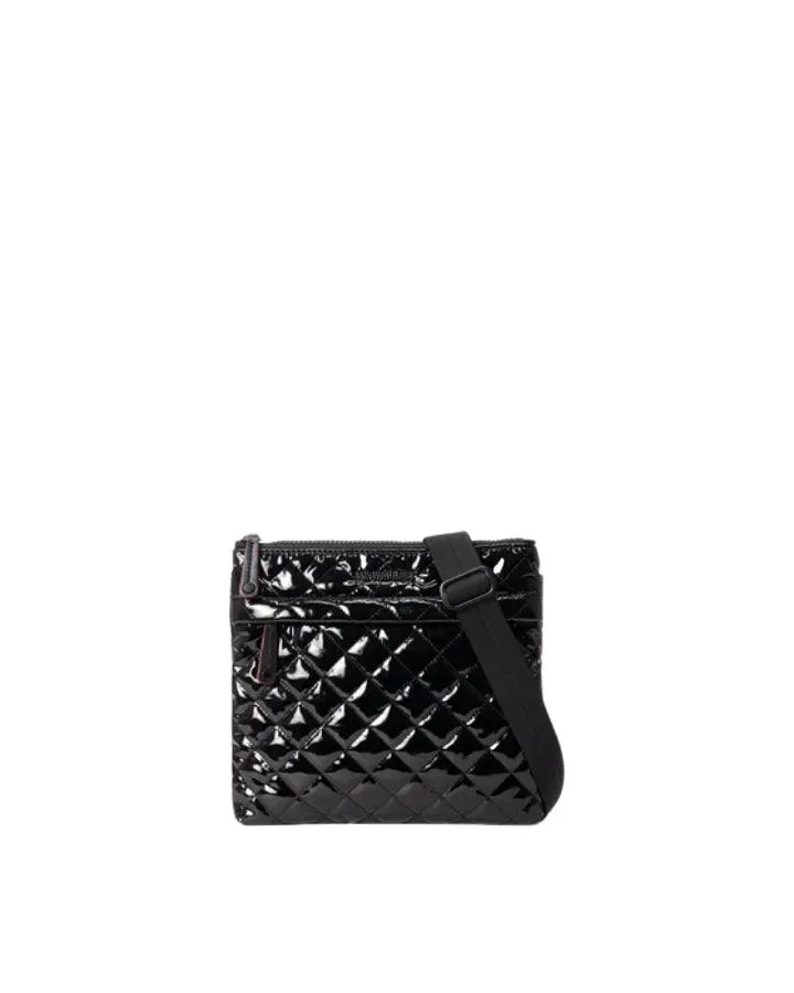 Black Lacquer Metro Flat Crossbody