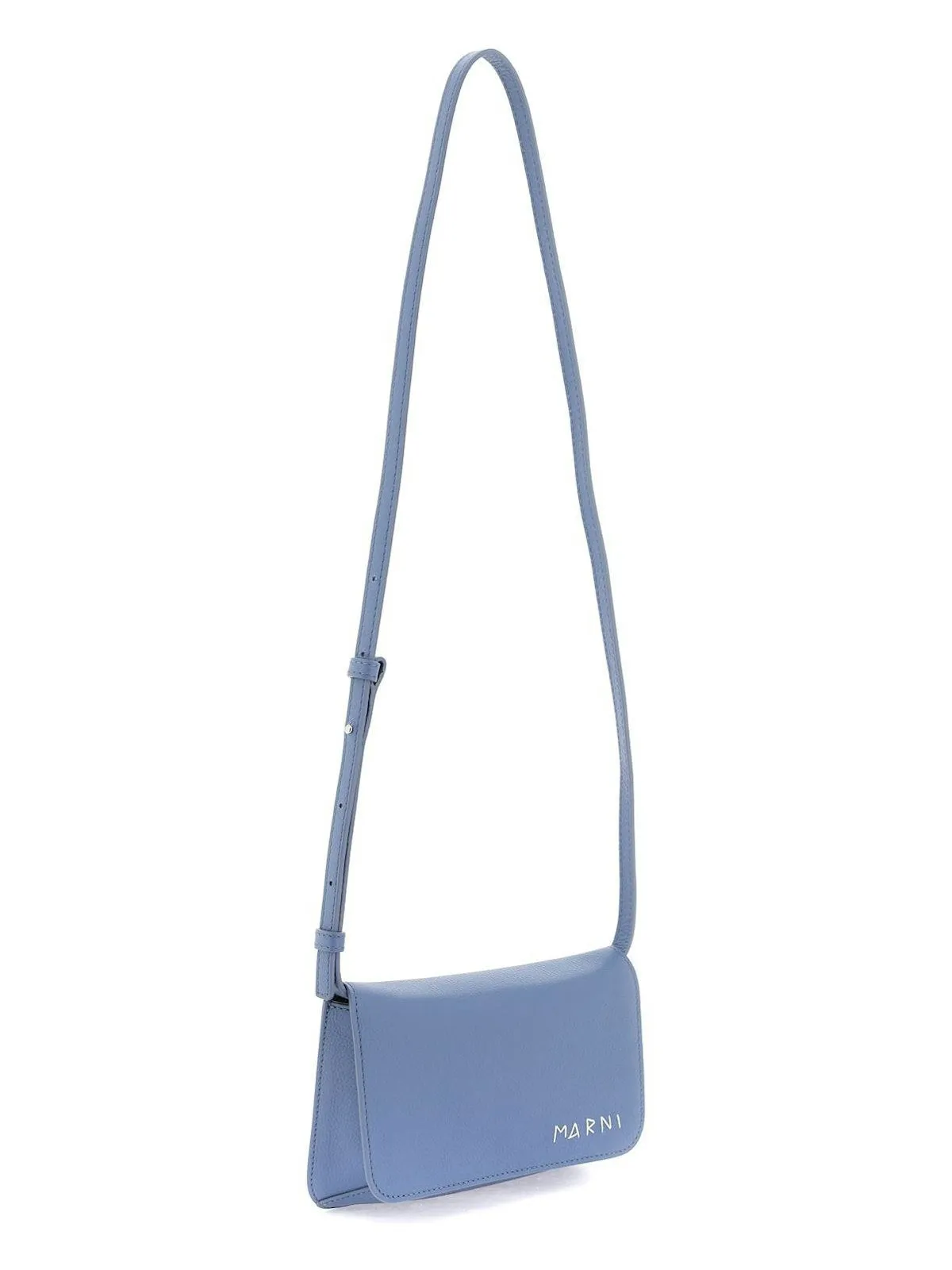 Blue Leather Shoulder Bag