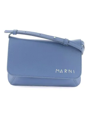 Blue Leather Shoulder Bag