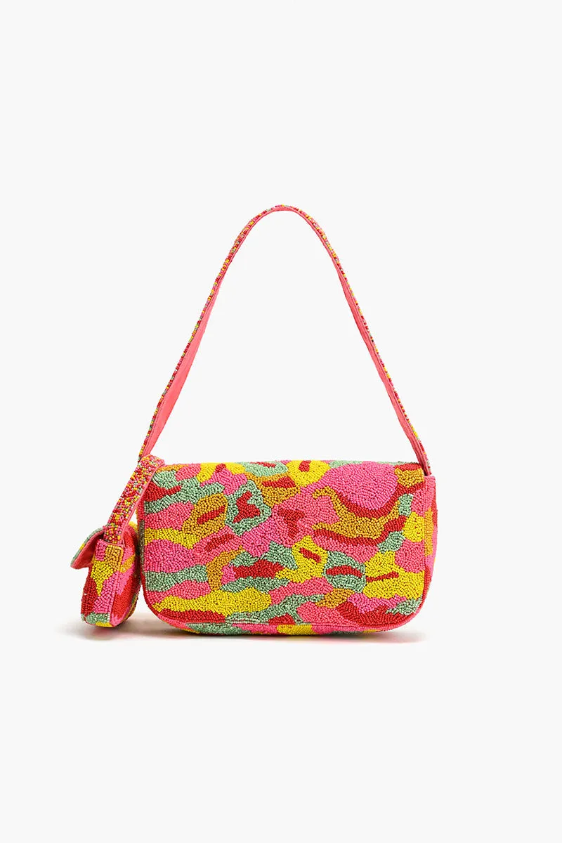 Candy Kaleidoscope Beadwork Shoulder Bag with a Mini Me Bag