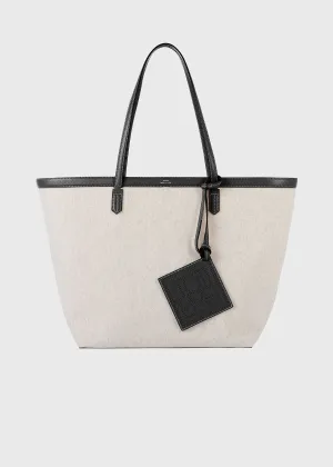 Canvas travel tote ecru/black