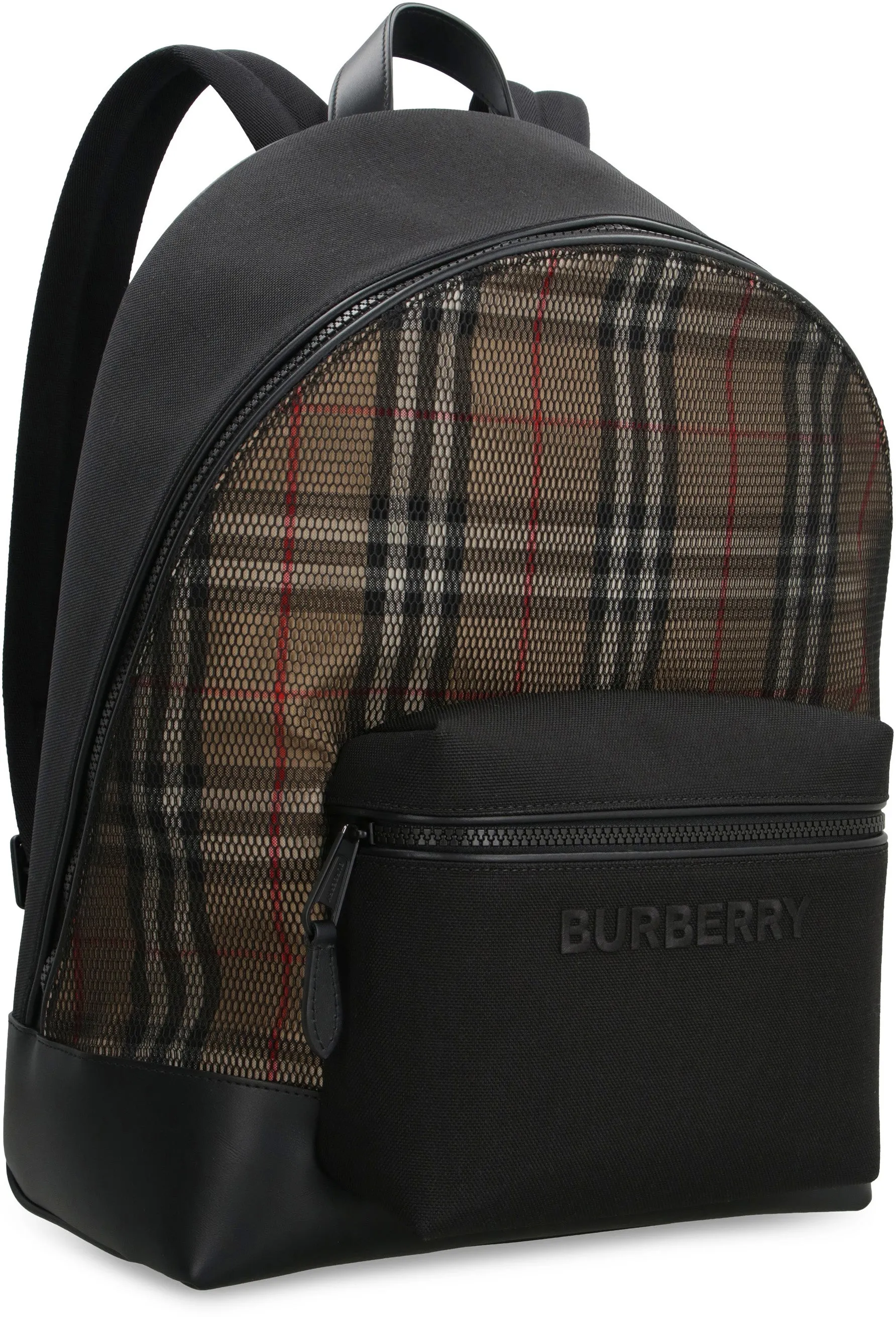 CHECKED FABRIC BACKPACK