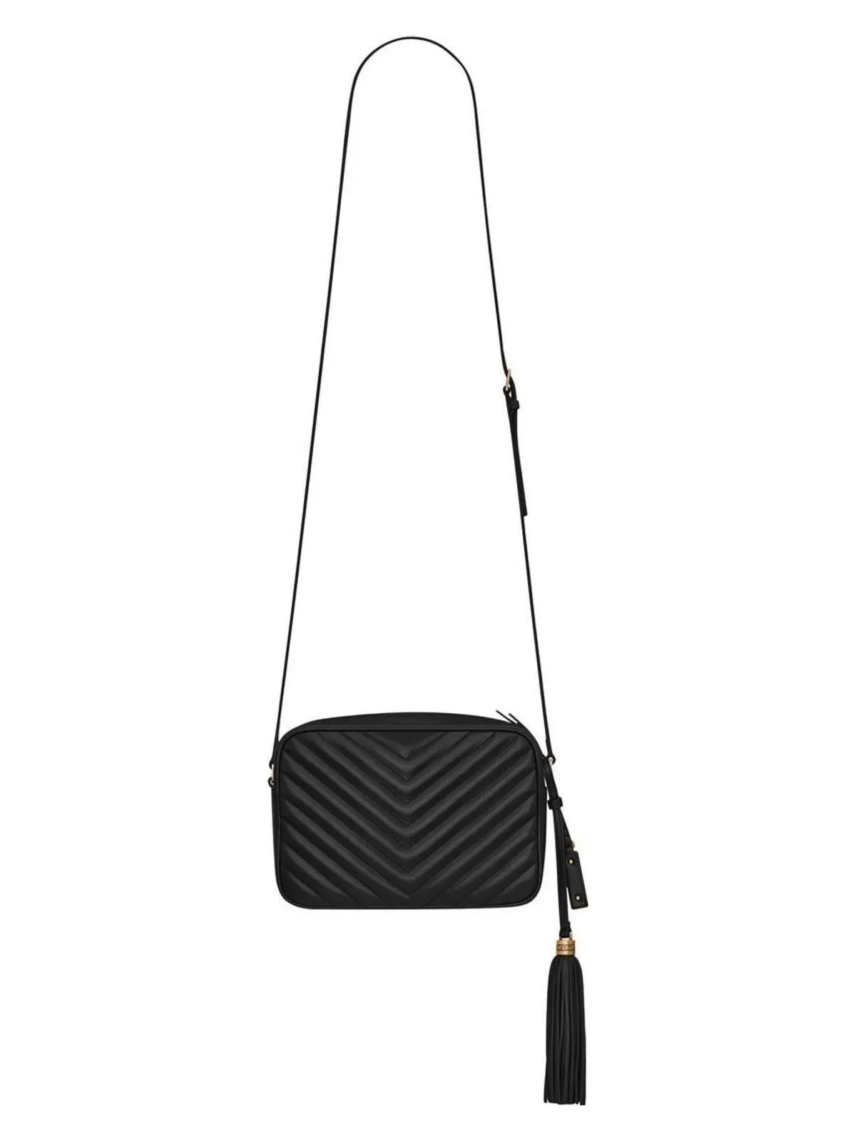 CROSSBODY LOU NEGRO ACOLCHADO LOGO DORAD