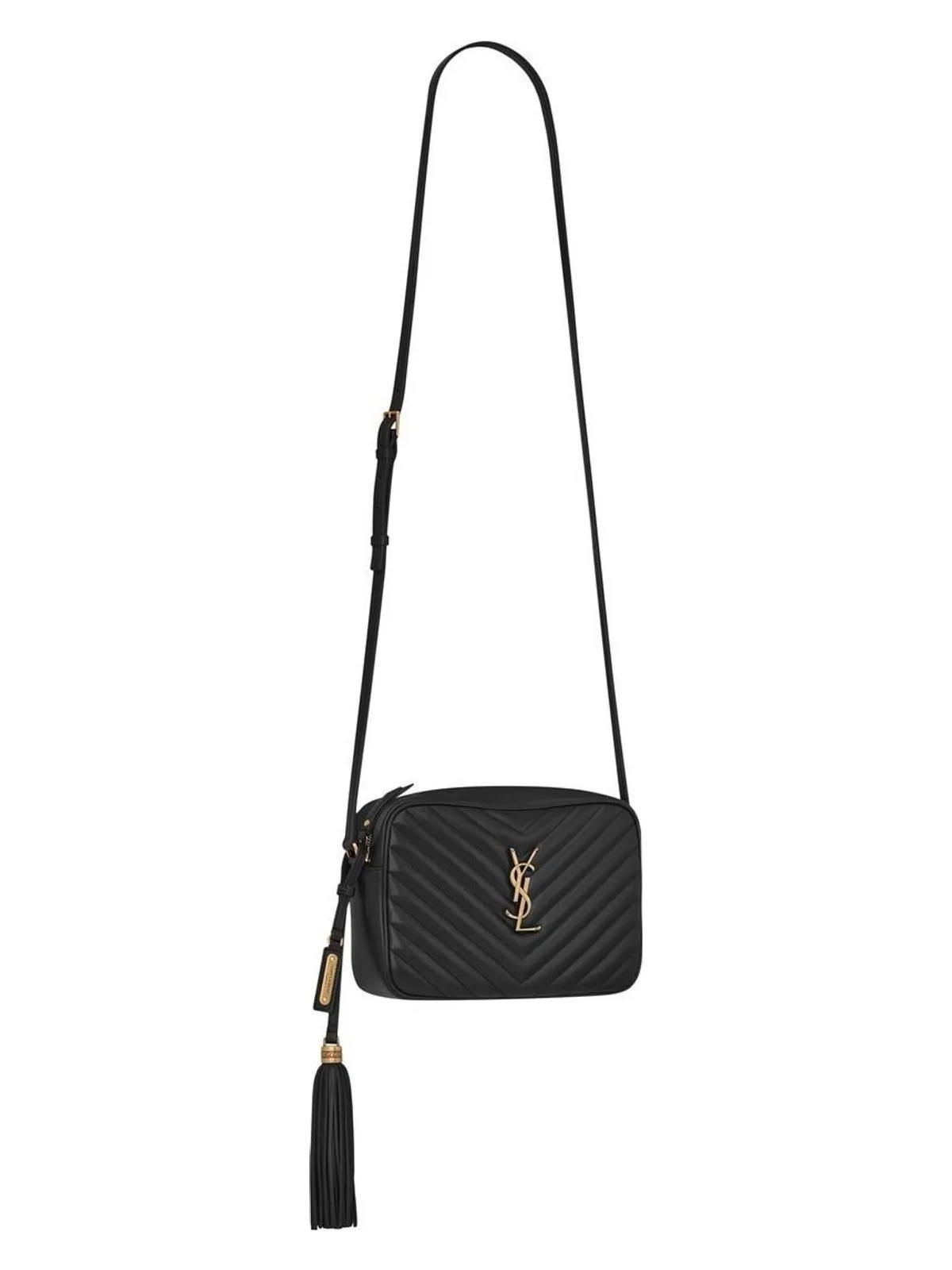 CROSSBODY LOU NEGRO ACOLCHADO LOGO DORAD