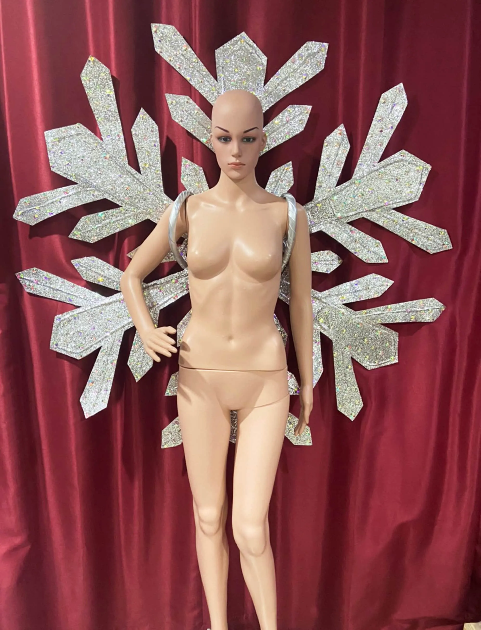 Da NeeNa One B941 Snowflake Angel Queen Snow Pageant Vegas Crystal Shoulder Shoulder Pieces