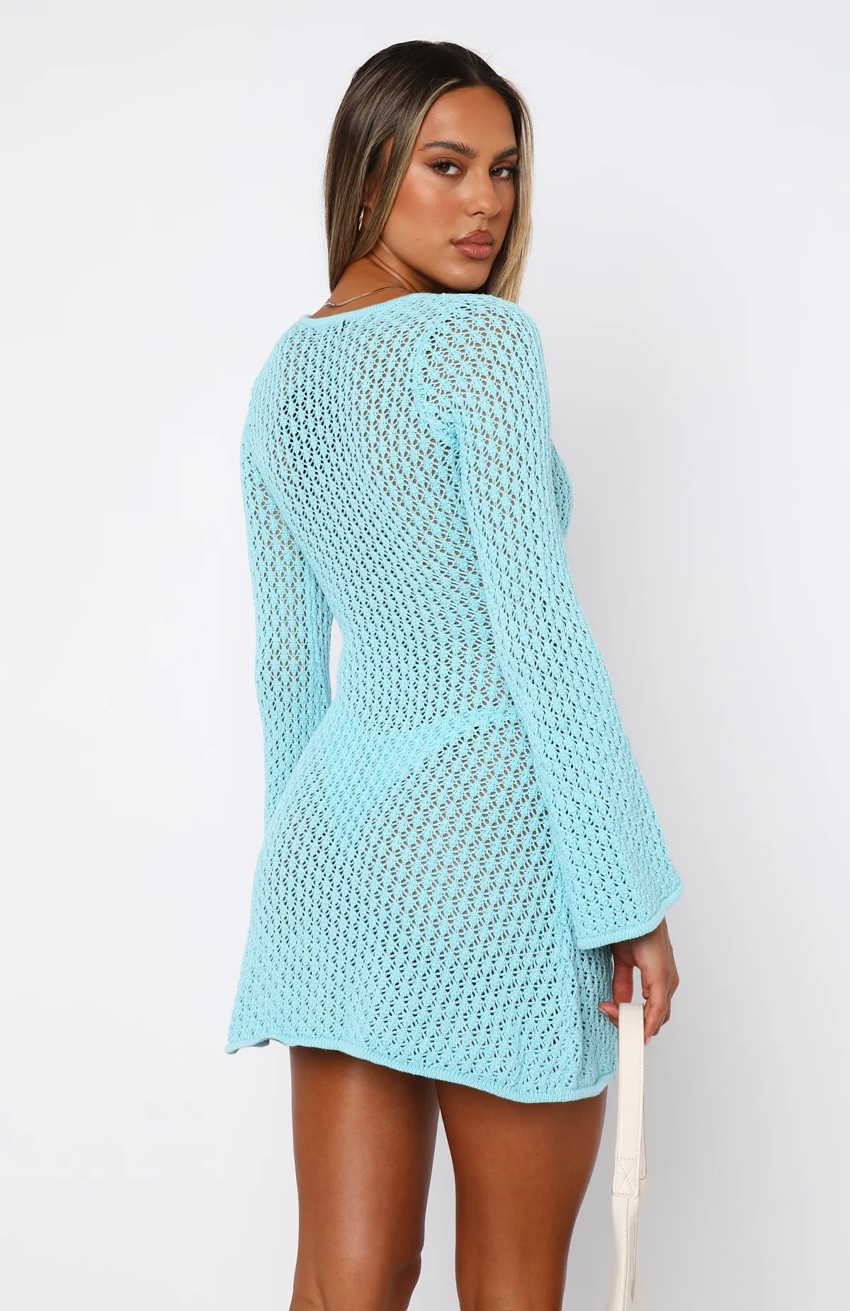 Dream State Long Sleeve Mini Dress Malibu Blue