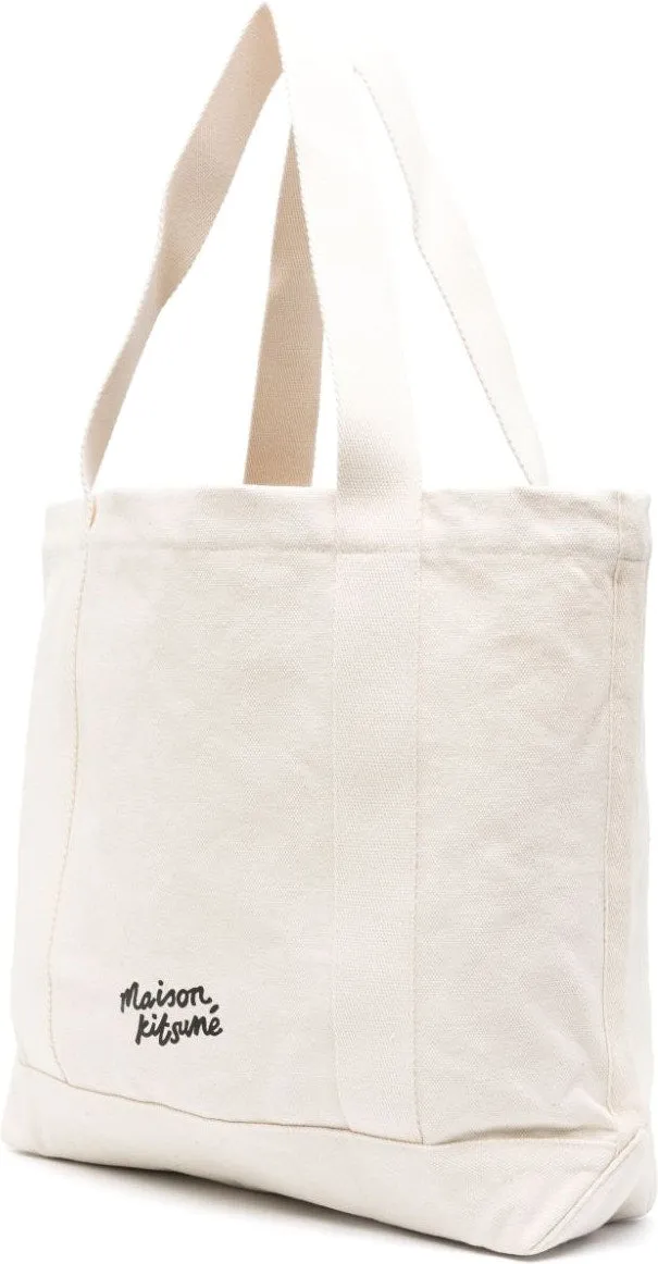 FOX HEAD COTTON TOTE BAG - WHITE