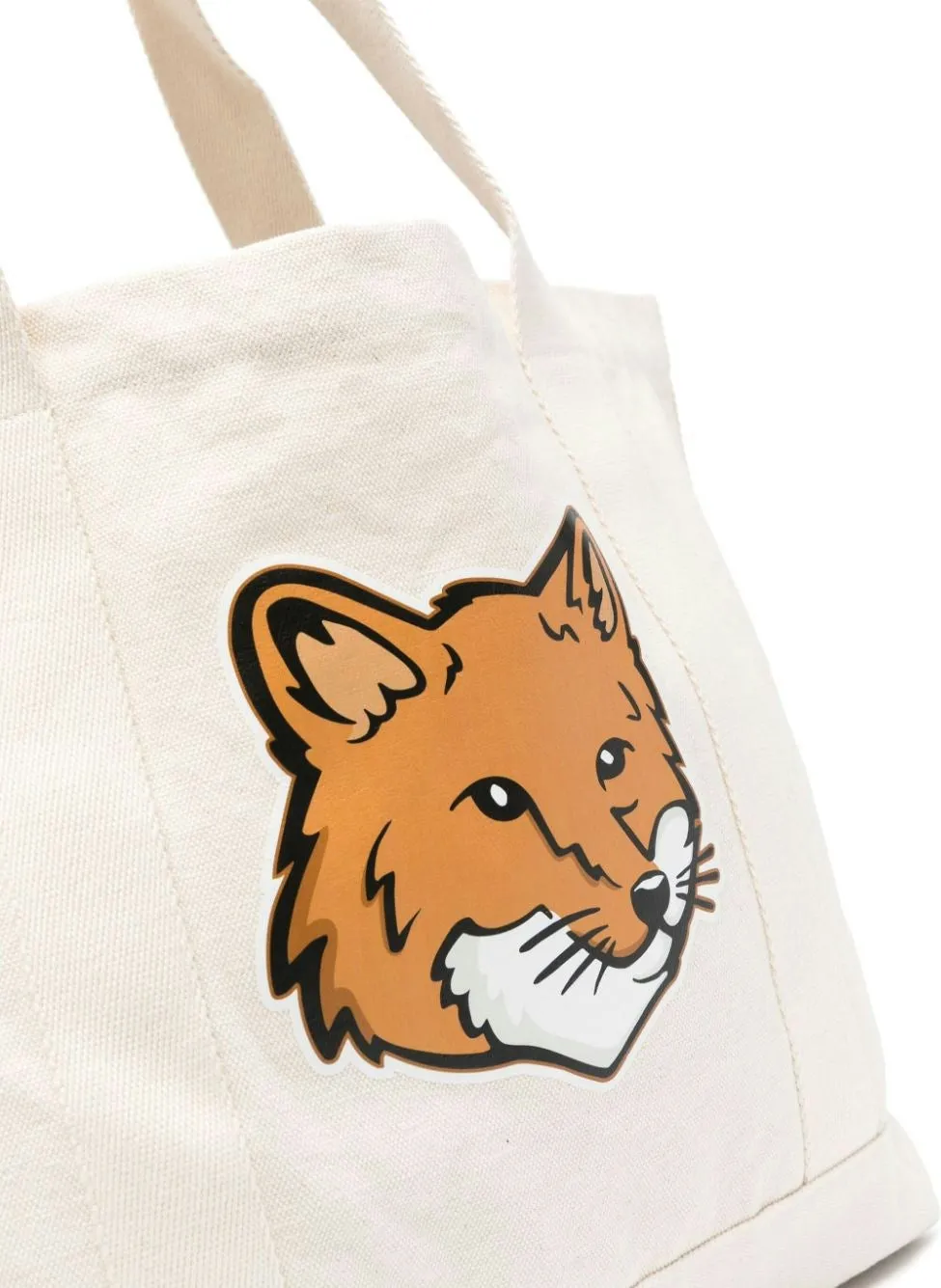 FOX HEAD COTTON TOTE BAG - WHITE