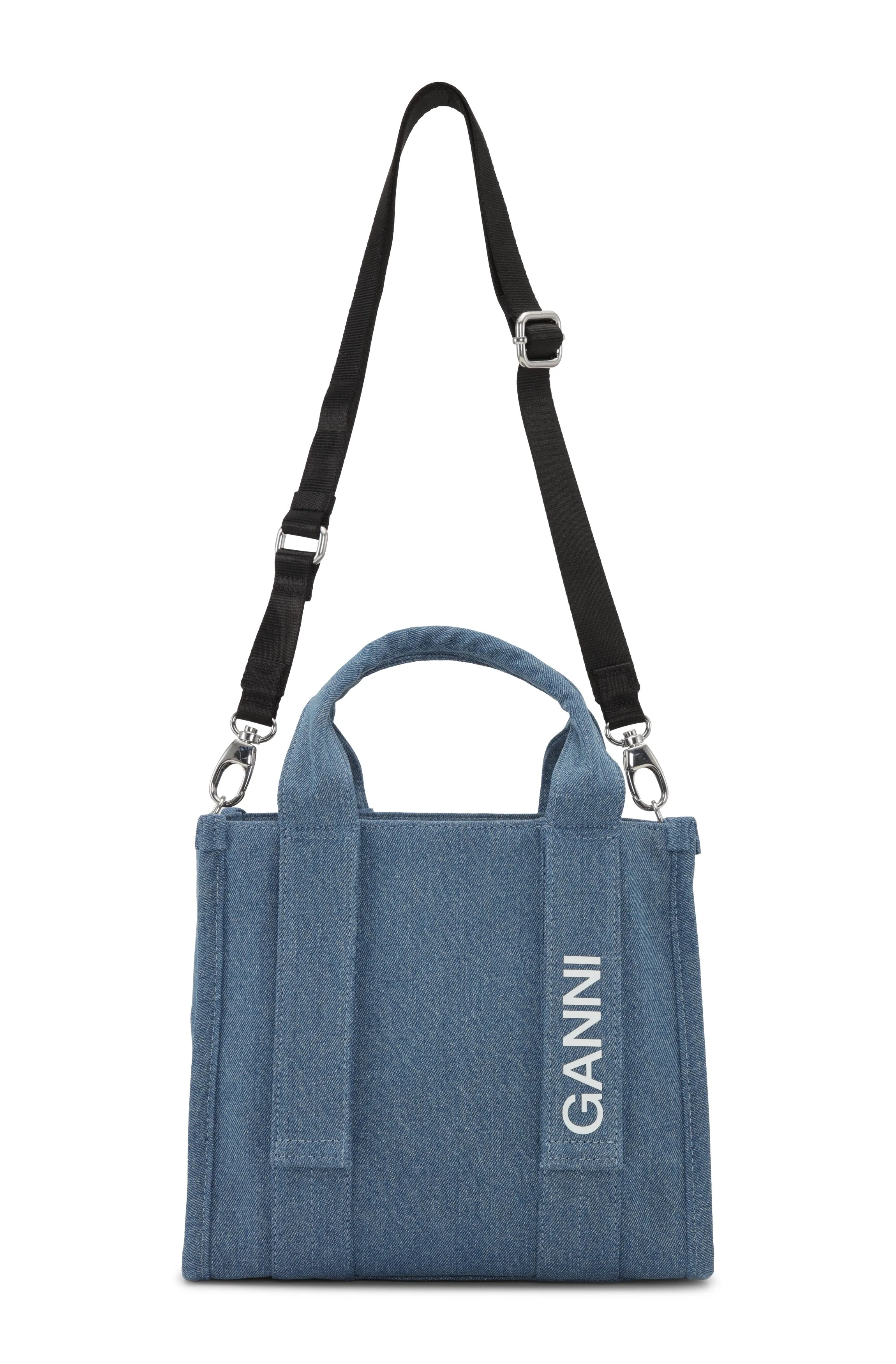 Ganni Recycled Tech Small Tote - Denim