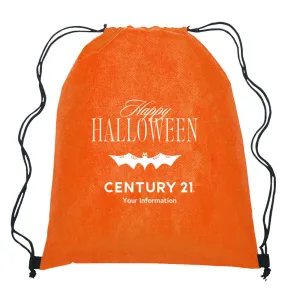 Halloween Orange 80gsm Drawstring Backpack - Personalized