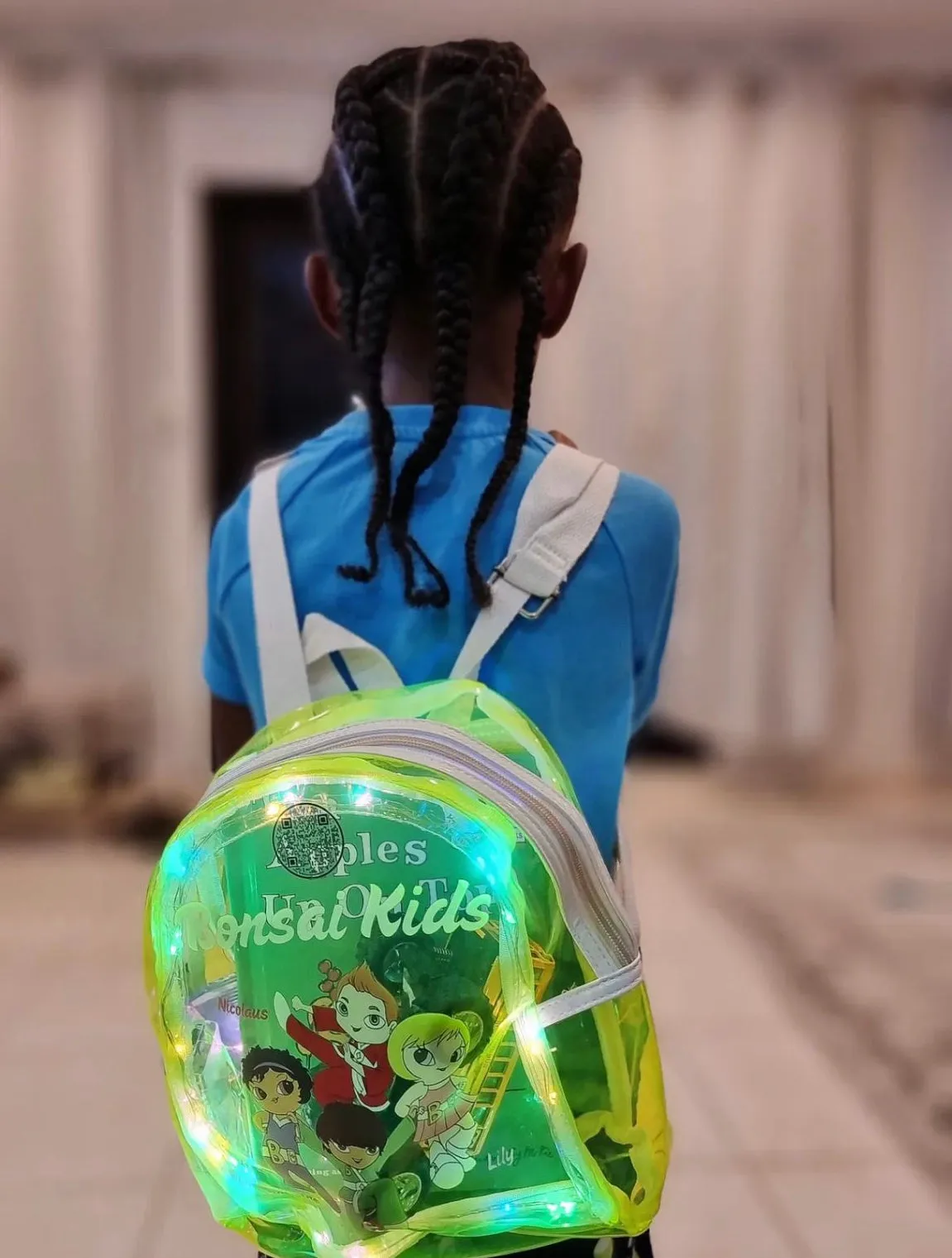 Kids and Toddlers Pink and Green Light up Backpacks - Boys - Girls