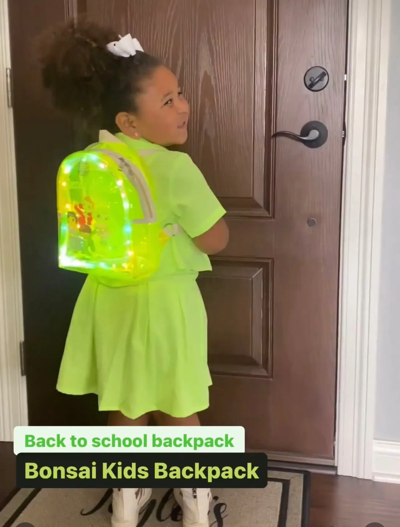 Kids and Toddlers Pink and Green Light up Backpacks - Boys - Girls