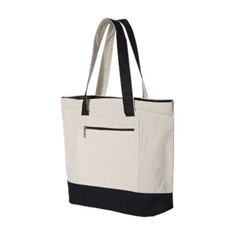 Lake Stuff Canvas Zippered Tote Bag