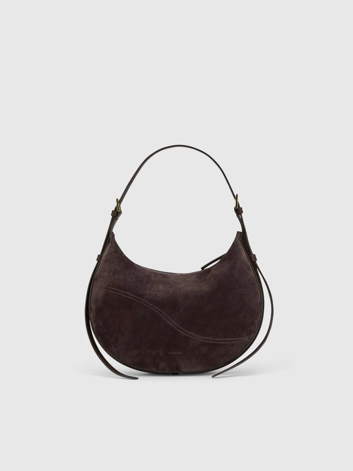 Liveri Walnut Suede/Leather Small hobo bag