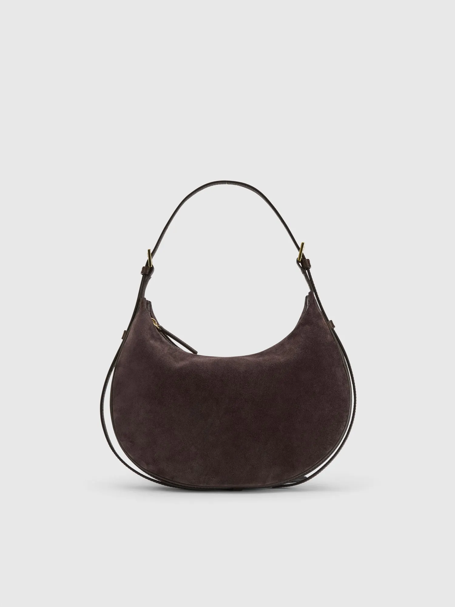 Liveri Walnut Suede/Leather Small hobo bag