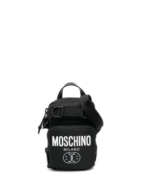 LOGO-PRINT ZIP-UP SHOULDER BAG