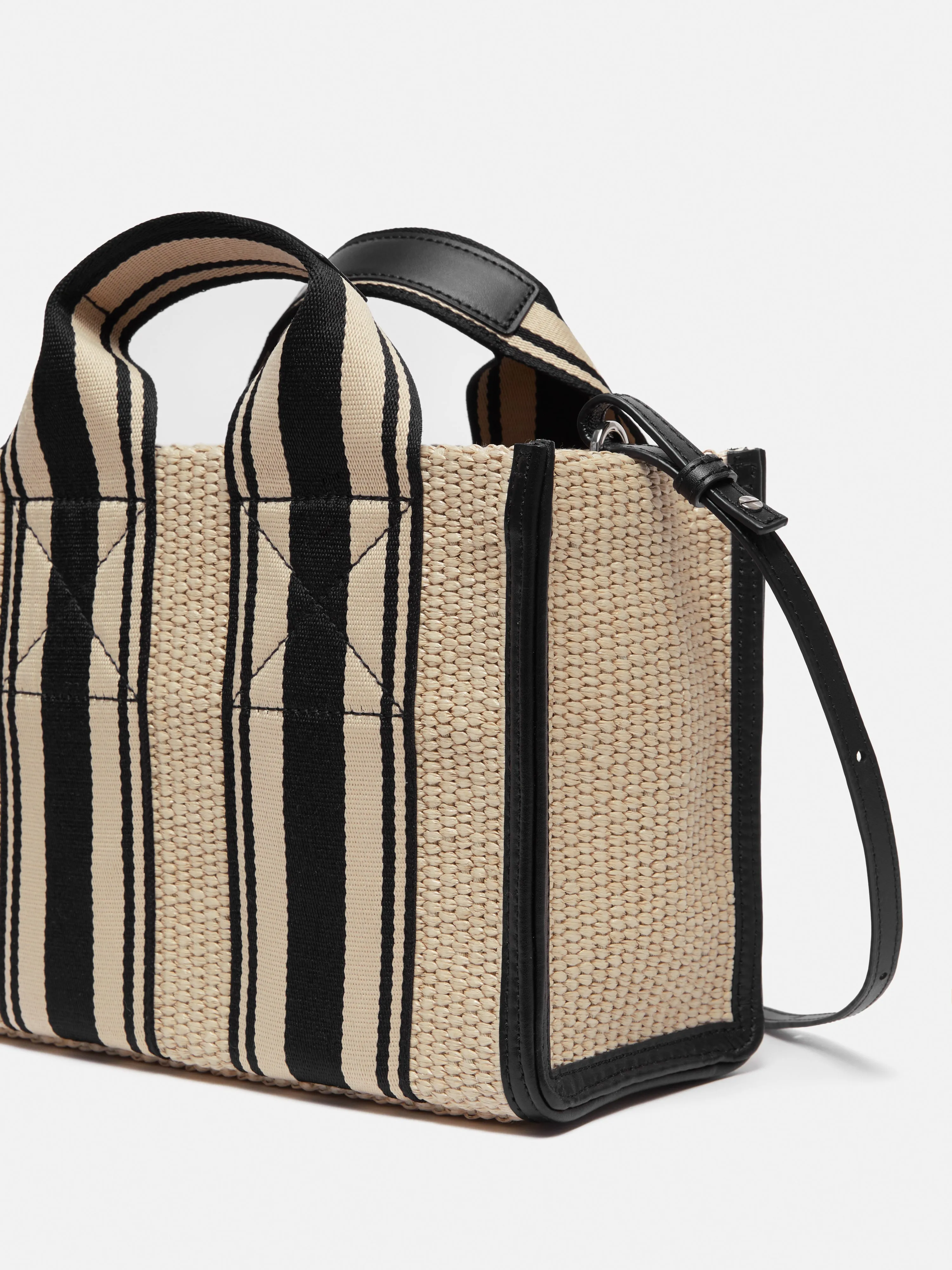 Mini Athena Stripe Woven Tote | Natural