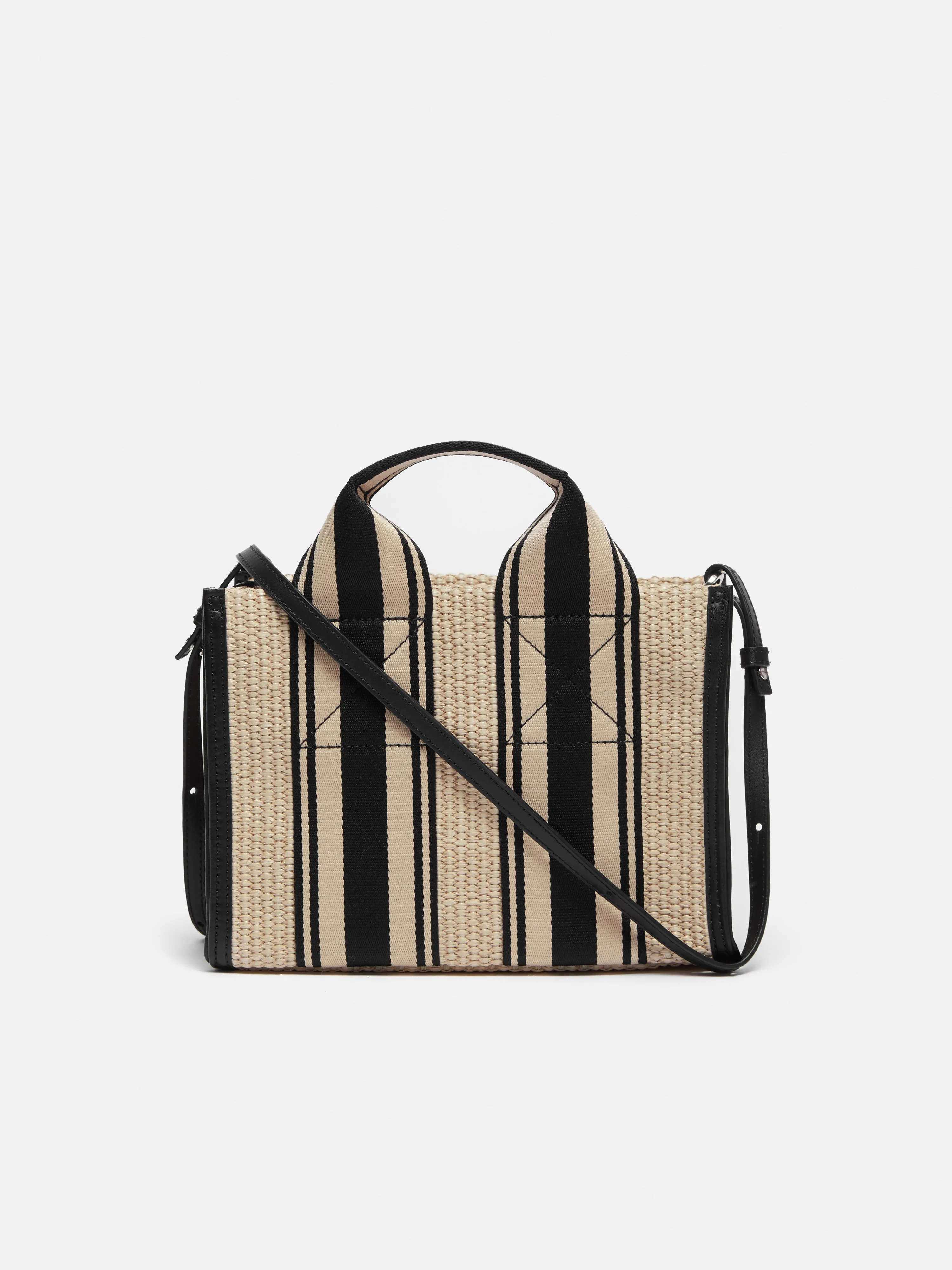 Mini Athena Stripe Woven Tote | Natural