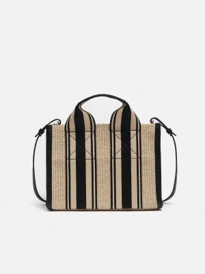 Mini Athena Stripe Woven Tote | Natural