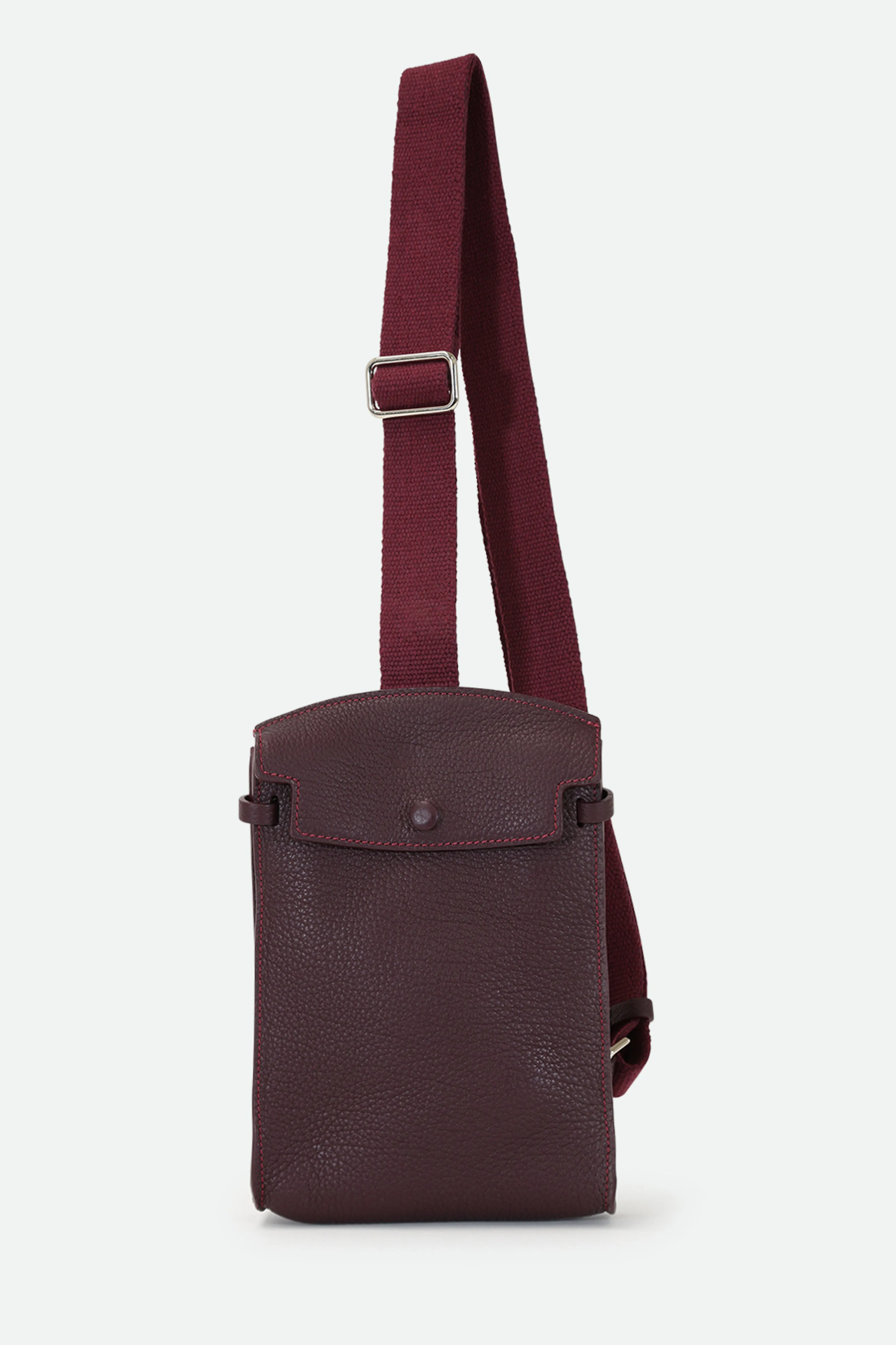 MONZA ITALIAN LEATHER CROSSBODY IN BORDEAUX WINE