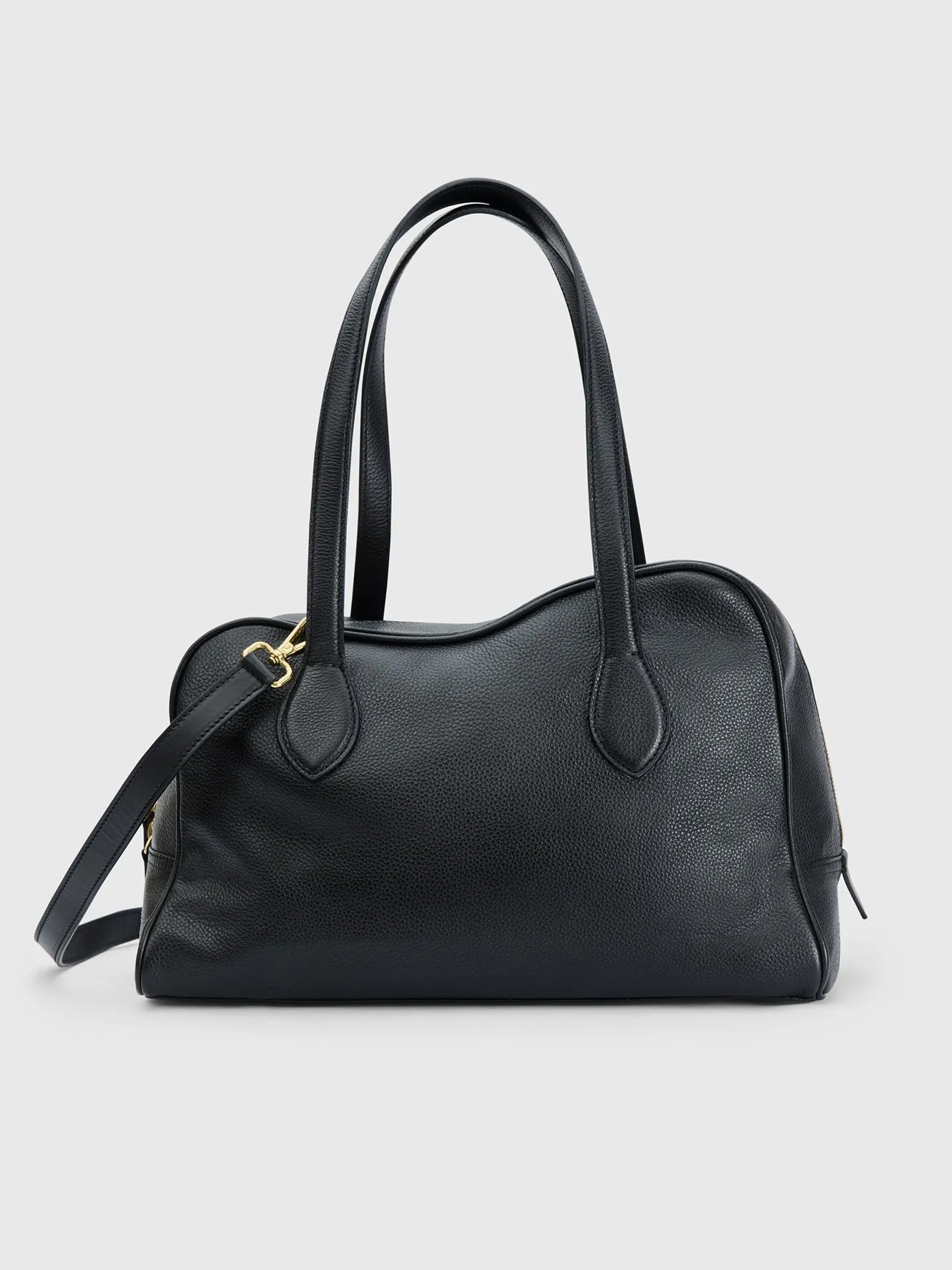 Noale Black Grained Leather Top handle bag