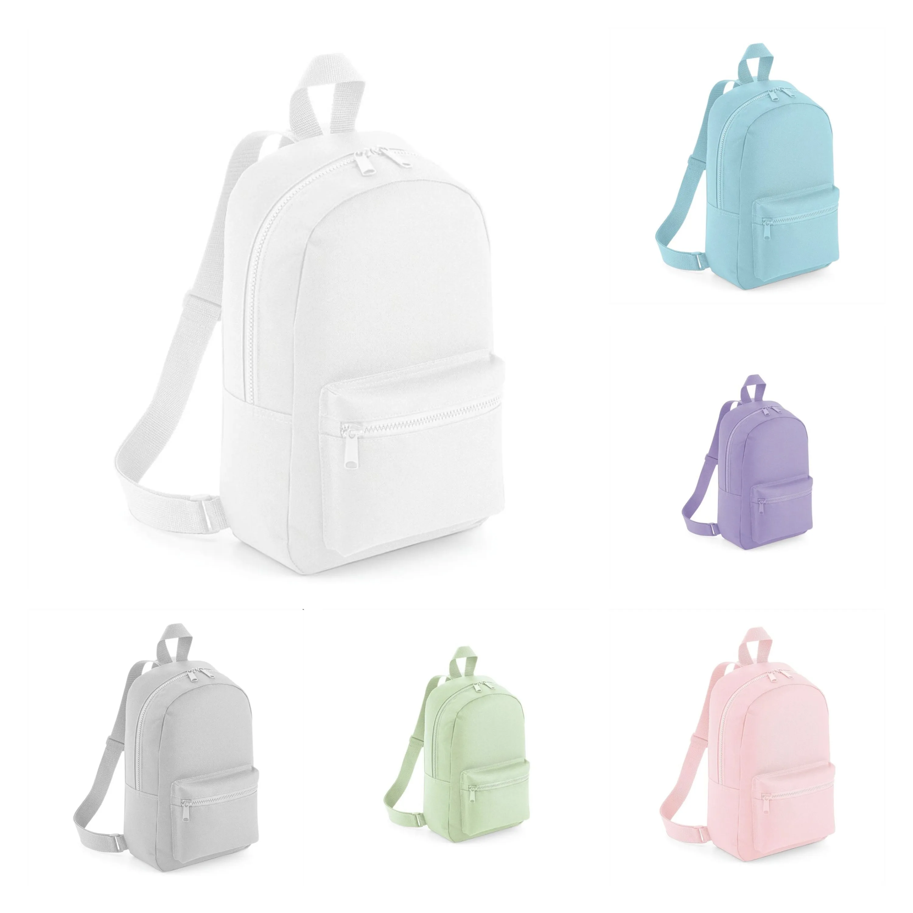 Personalised children’s backpack (White, Blue, Pink, Grey, Lilac, Mint)