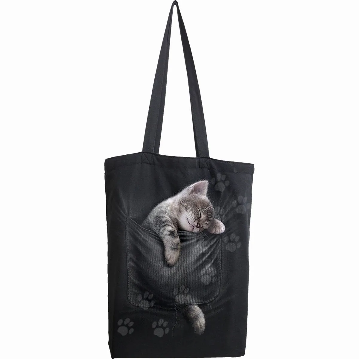 POCKET KITTEN - Bag 4 Life - Canvas 80z Long Handle Tote Bag