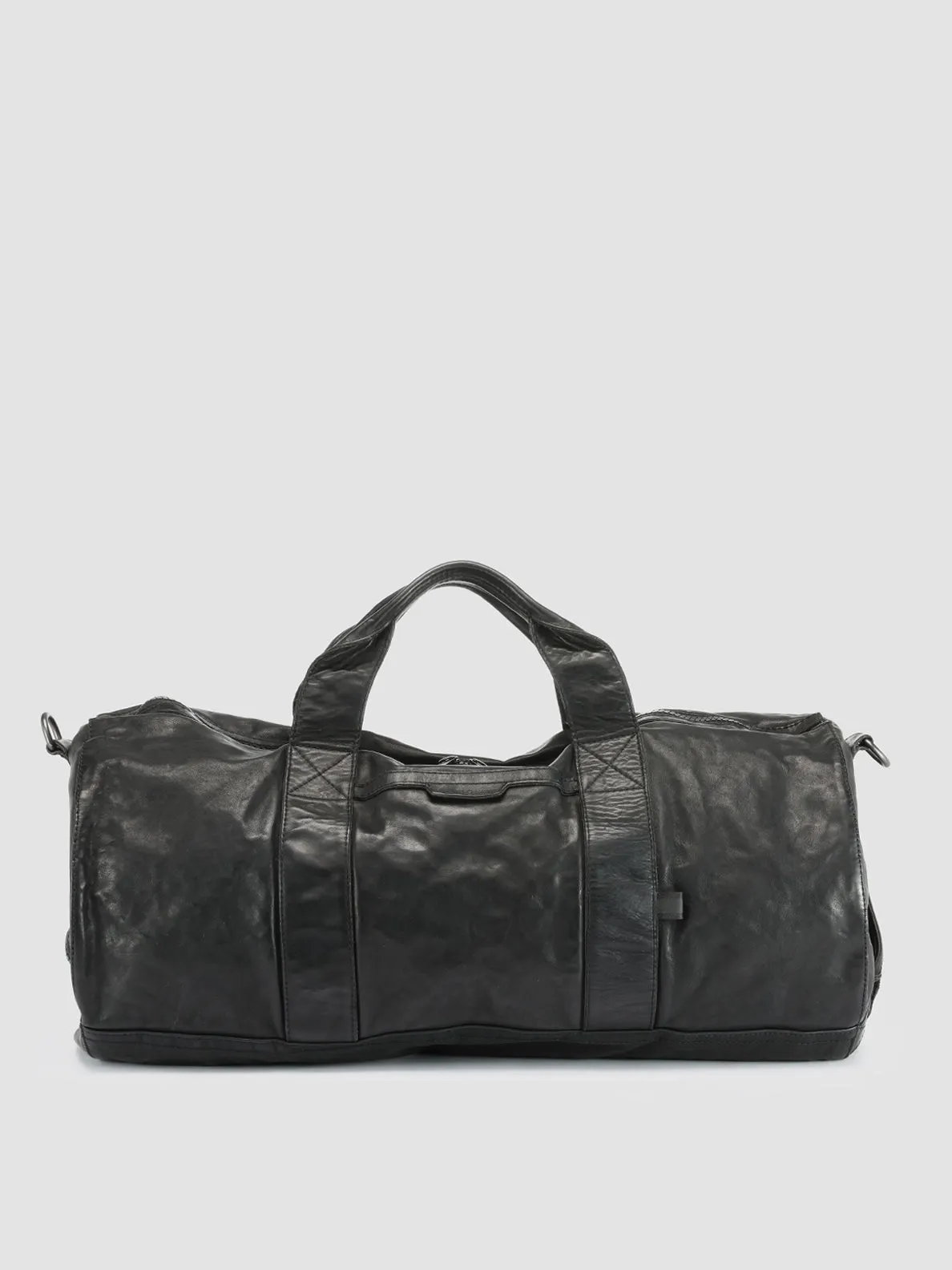 RECRUIT 007 - Black Leather Travel Bag