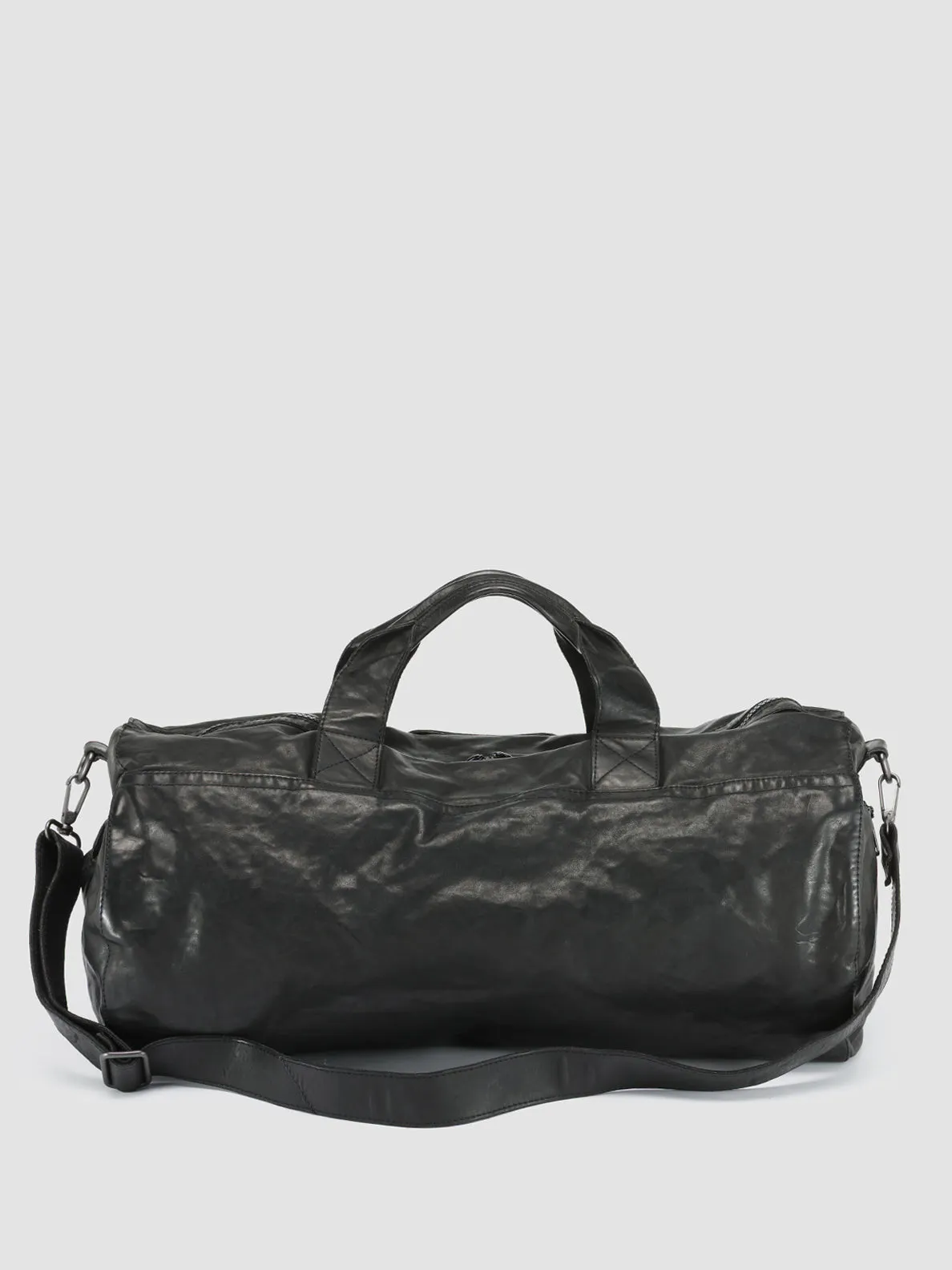 RECRUIT 007 - Black Leather Travel Bag