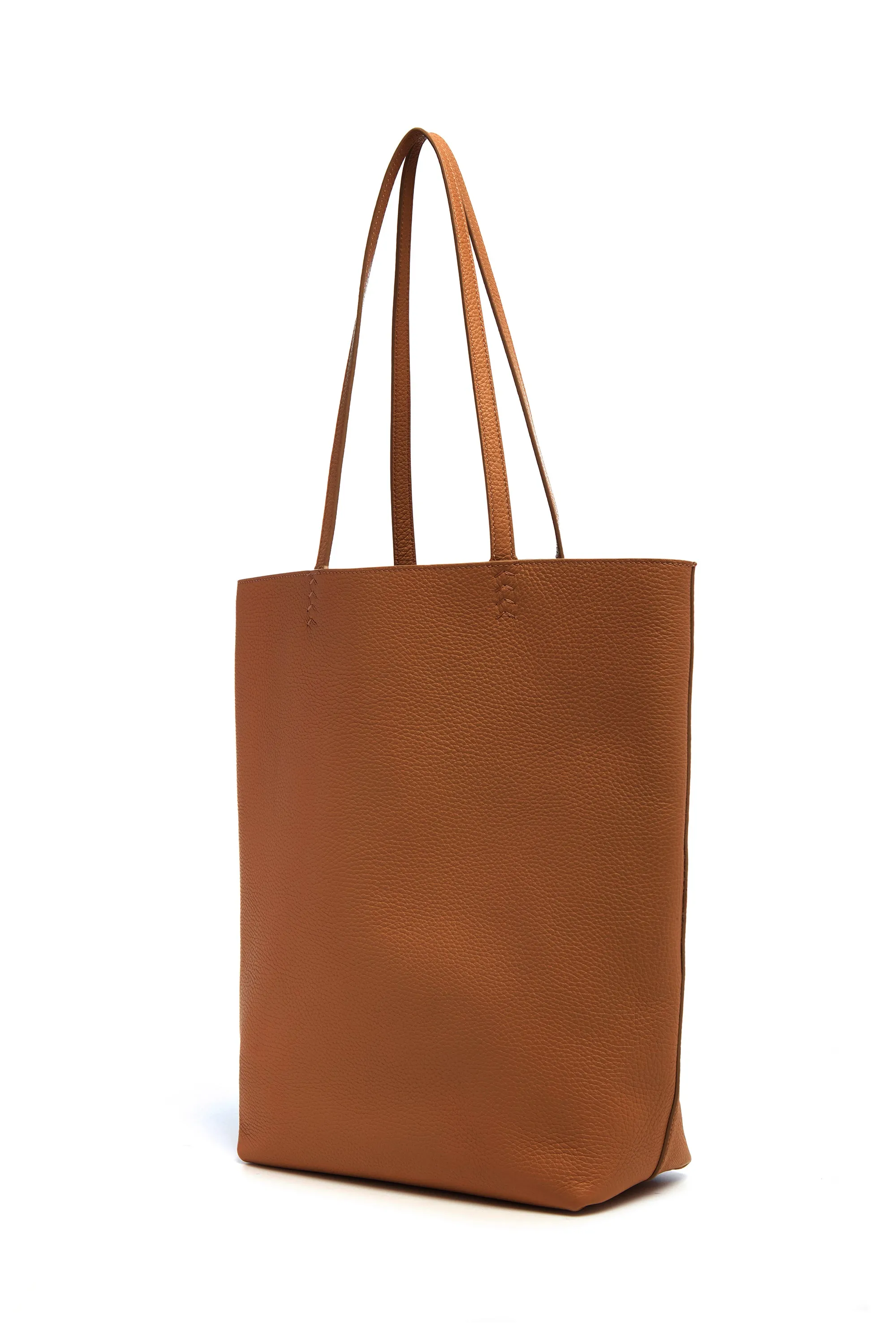 Sillbury Tote Bag in Cognac Textured Leather