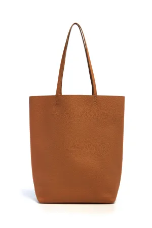 Sillbury Tote Bag in Cognac Textured Leather