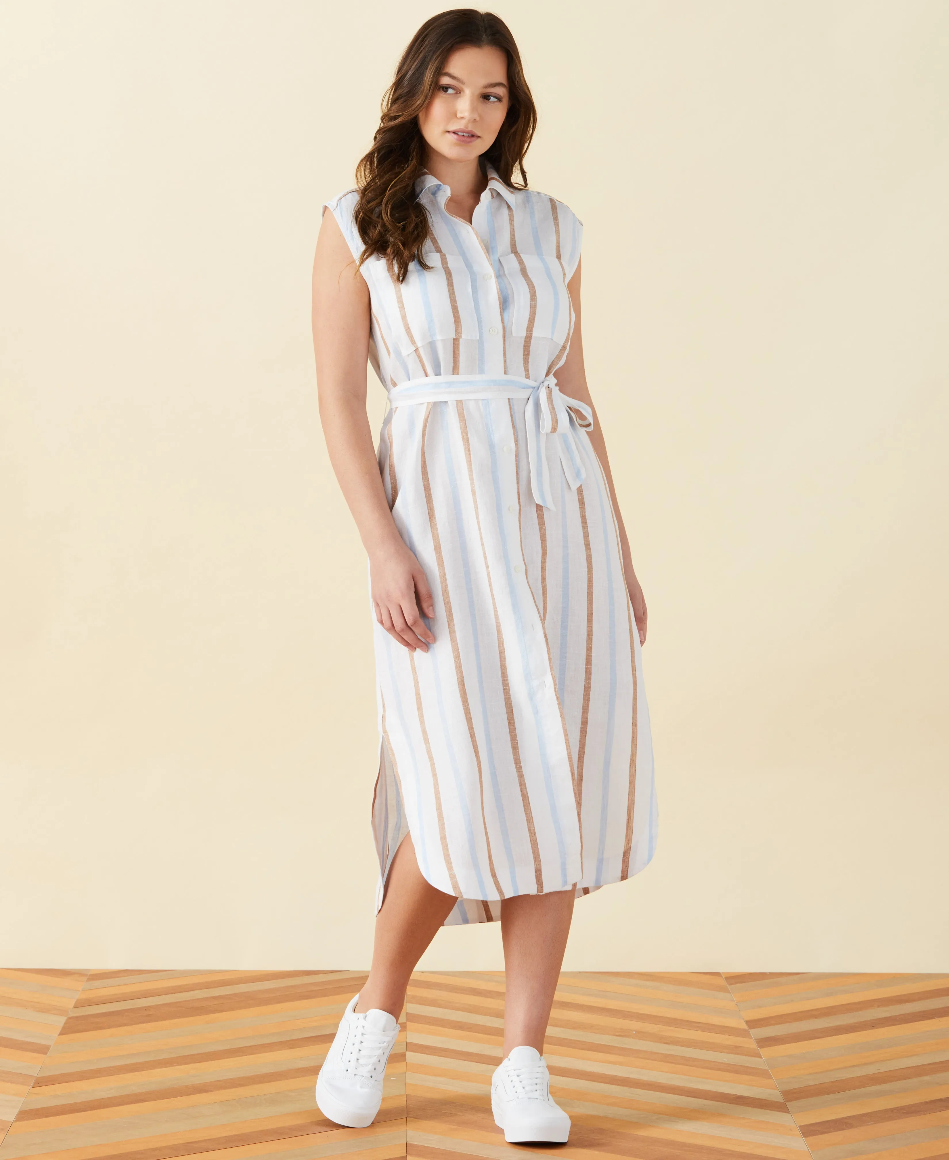 Stripe Linen Shirtdress