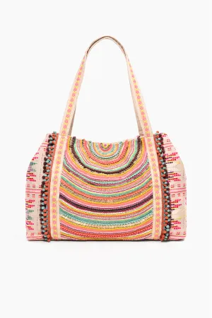 Vibrant Hand Embellished Rainbow Hand Beaded Tote