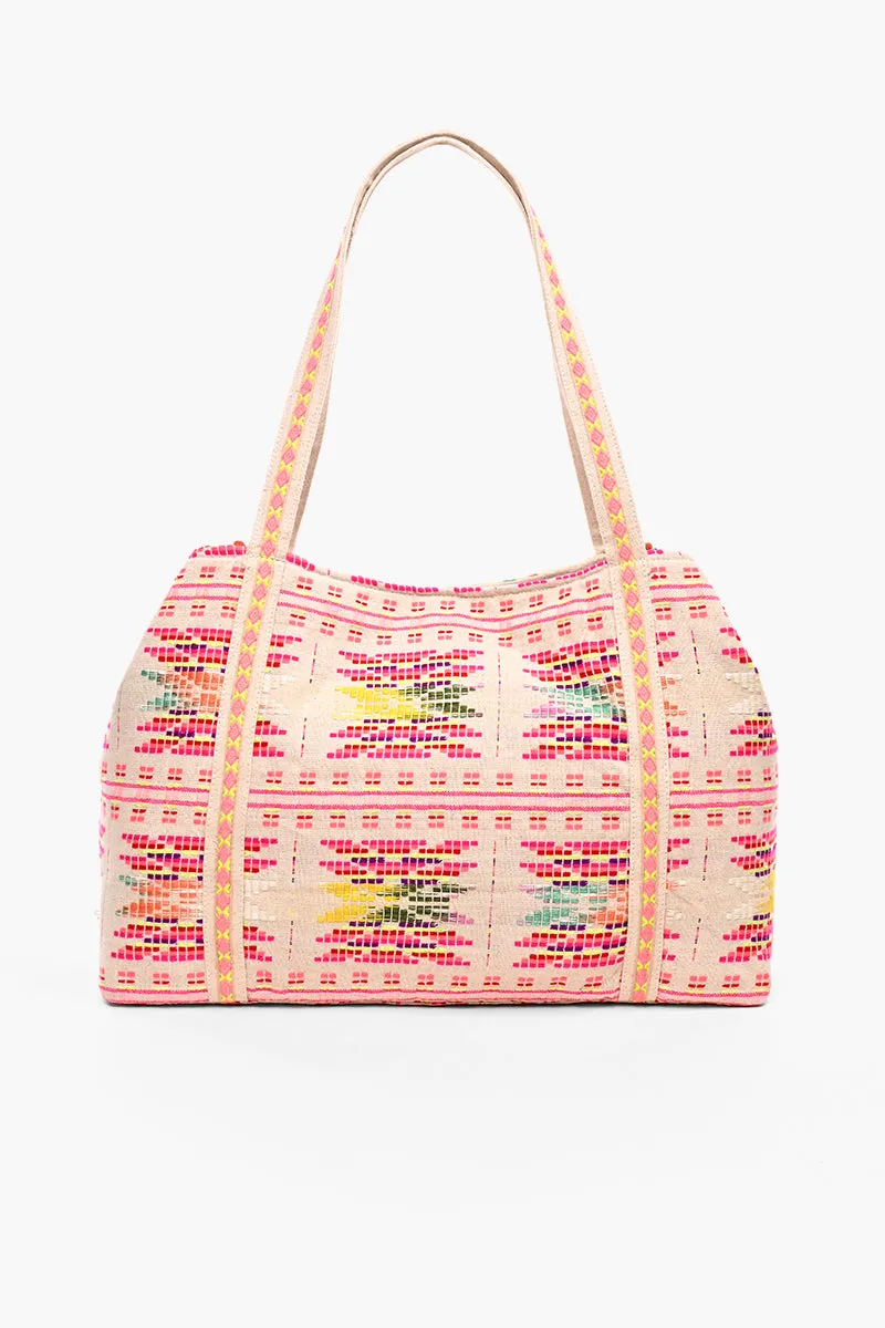 Vibrant Hand Embellished Rainbow Hand Beaded Tote