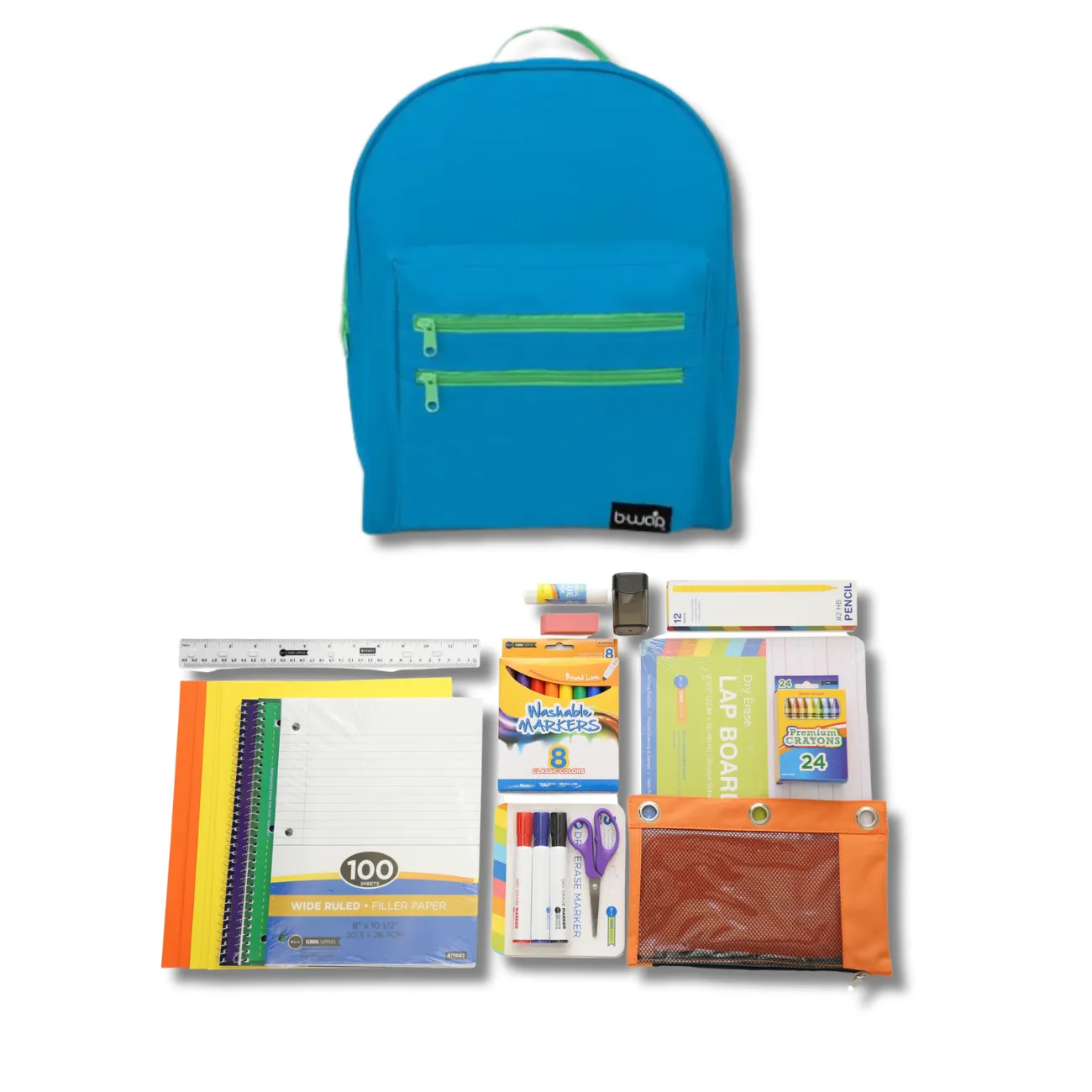 Wholesale 1st-5th Grade Deluxe Kit (62 Items per Kit) in 16" Classic Single Color Backpack