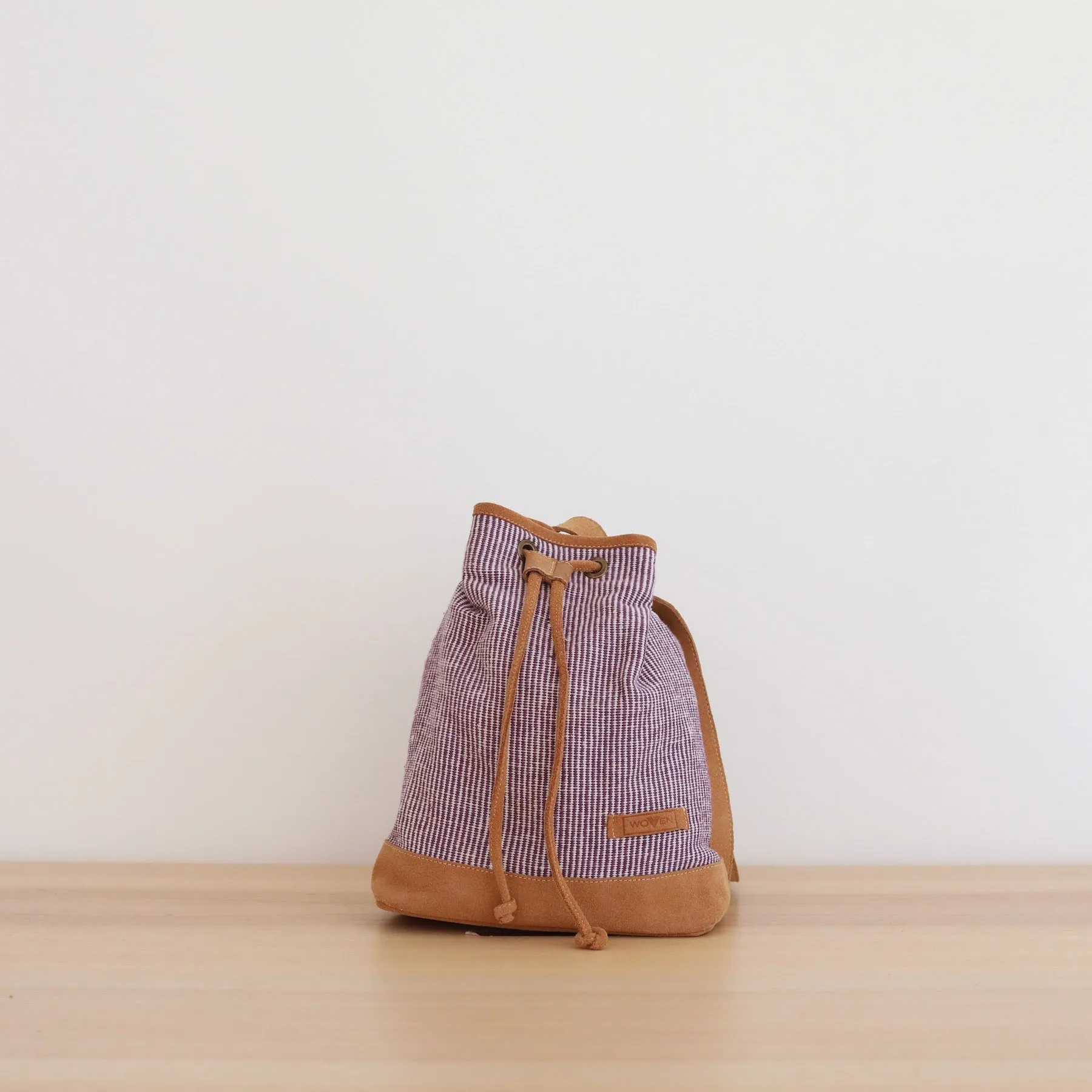 WOVEN Drawstring Bucket Bag - Sally